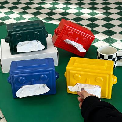 Creative Robot Tissue Box Storage Napkin Holder Paper Box Decoration Desktop Tissue Holder Kitchen Tissue Box Gift for Friends
