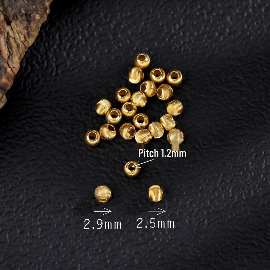 Argent Sterling S925 avec Perles Espacement Plaqué Or 24K pour Bijoux DIY