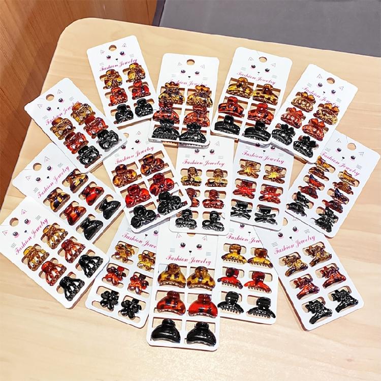 6 Pieces Elegant Leopard Acrylic Hair Claw Hairpin Hair Clip for Women and Girls Fashion Headwear Hair Ornament