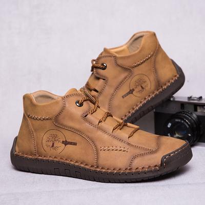 Luxe Comfortabel Schoeisel Herenschoenen Comfortabele Enkellaarsjes Handstikwerk Casual Heren Loafers Zachte Zool Ademende Platte Schoenen