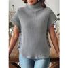 Damen Frühling Herbst Pullover und Sweater Weste Seitenknopf Dekoration Rollkragen Lässige Gestrickte Tanktops