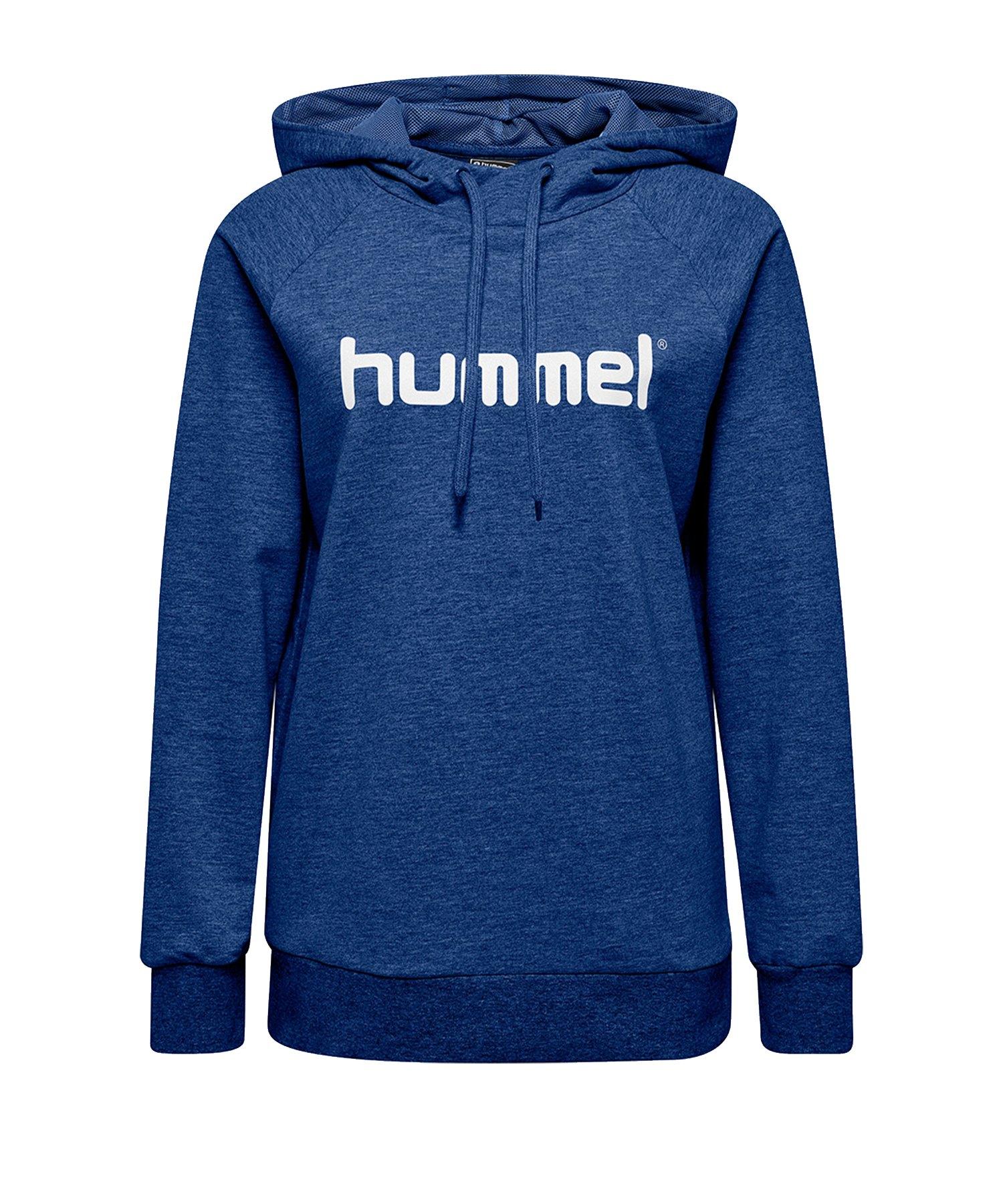 Hummel Damen Blau Hoodie Cotton Logo - Bild 4