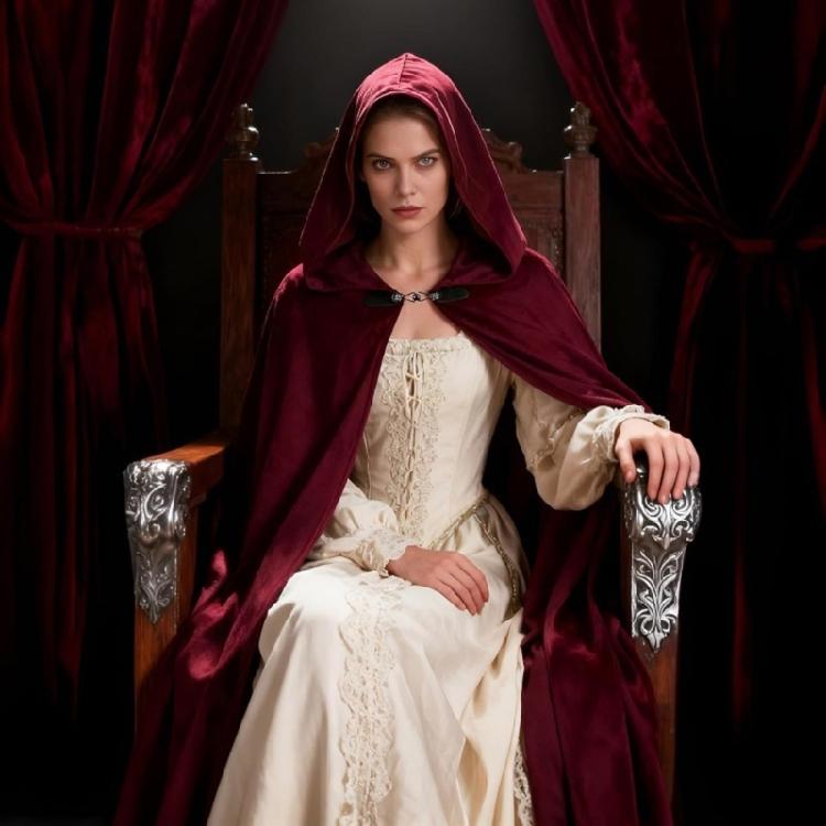 Renaissance Kapuzenumhang Halloween Mittelalter Kostüm Cosplay Langer Umhang Schal für Herren und Damen Geschenke