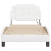 Vidaxl LED Bed Frame, White, 80X200 Cm, Faux Leather