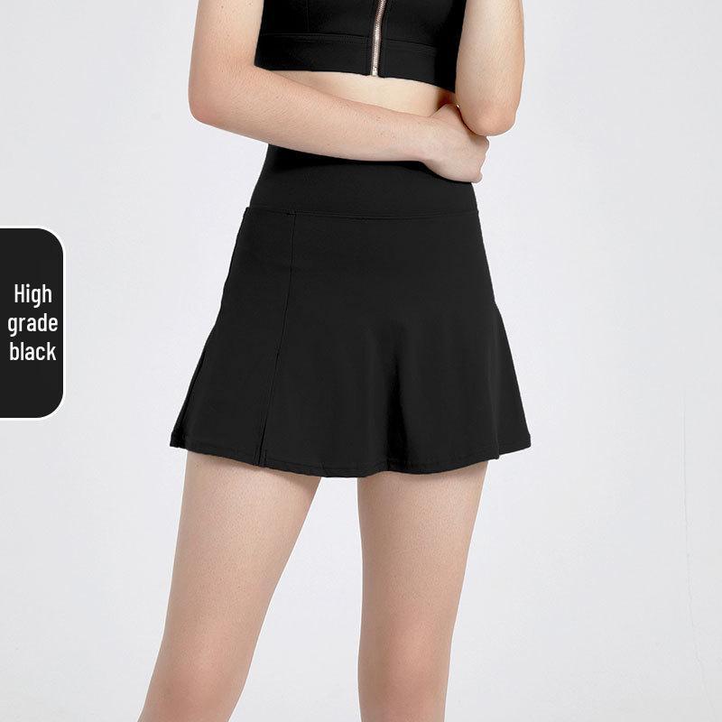 Damen Sport Skort mit Seitenschlitz: Anti-Exposition Zweiteiliger Yoga- und Tennisrock