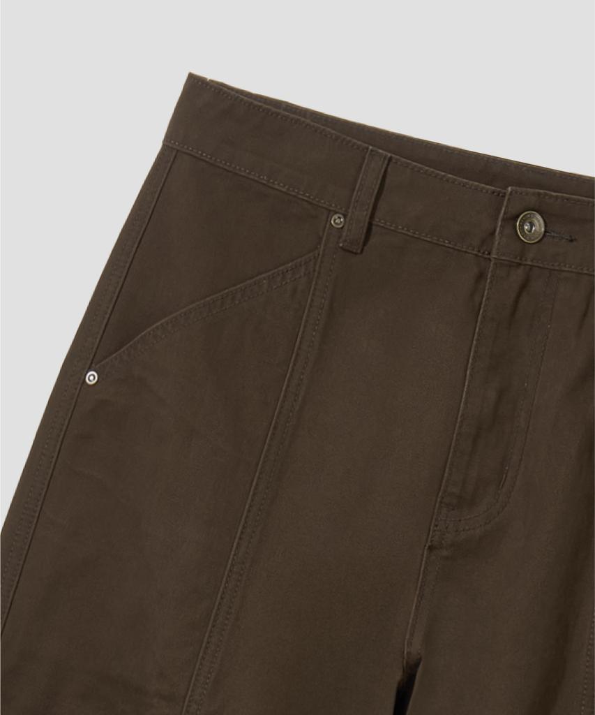 AGOD Side Cut Pocket Peachskin Cotton Pants [Brown]