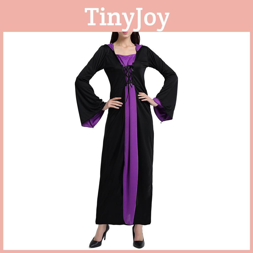 Mystical Dark Wizard Roleplay Outfit For Women Featuring Elegant Purple Design