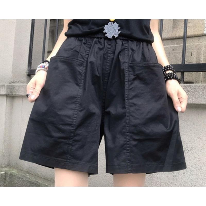 Summer Wide-leg Shorts Women's Casual Loose High-waist Straight Five-point Elastic Waist Pants