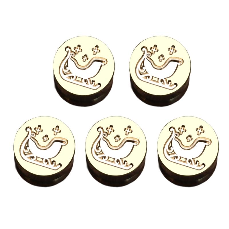 

5Pcs Christmas Themed Seal Stamp Head, Embossed Sealing Stamp Head for Invitations Envelope Scrapbooking Embellishments