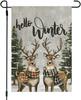 Hello Winter Garden Ag - Reindeer Garden Ag - Welcome Seasonal Holiday Yard House Ags - Christmas Garden Ag - Outdoo XAA