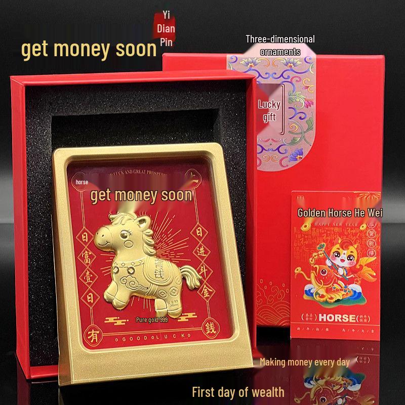 Golden God of Wealth Gold Ornament: Instant Wealth & Fortune Gift for Festivals and Business.