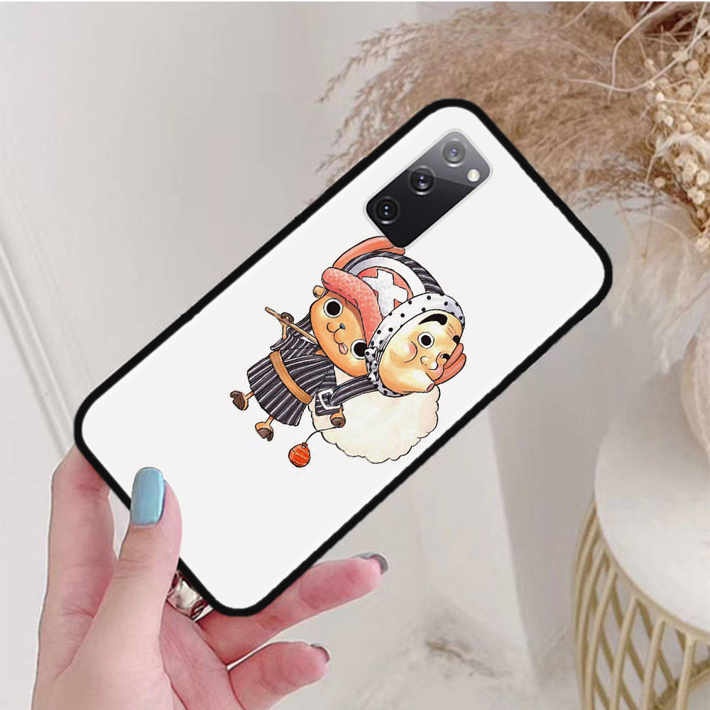 Black Case for iPhone 16 15 Plus 14 13 12 11 Pro 8 6 SE XR XS Max P30 Nova 5T Y5P Y6 Y7 Y8P Y9 Realme C30 C33 C31 W-76 One Piece Chopper