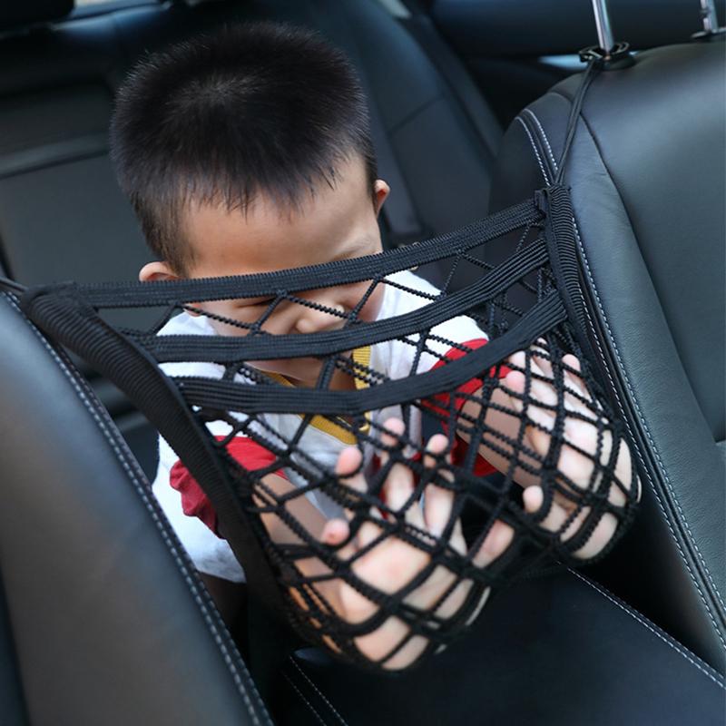 Car Elastic Storage Net Bag Between Seats Mesh Net Back Rear Trunk Seat Elastic String Net Car Styling Storage Bag Pocket Cage