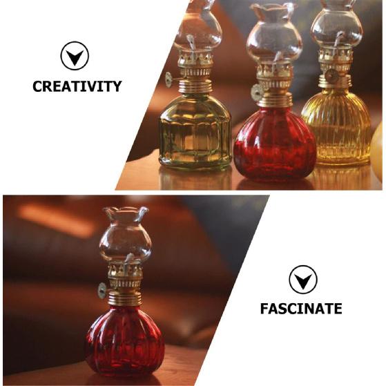 2-Pack Brass Plated Oil Lamp Burner - Replacement Burner with Wick for Vintage and Antique Lamps - Kerosene Burner Wicks Included