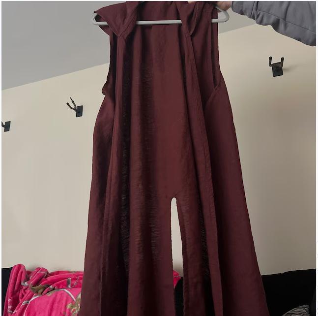 Linen Medieval Open-Front Hooded Robe Cloak