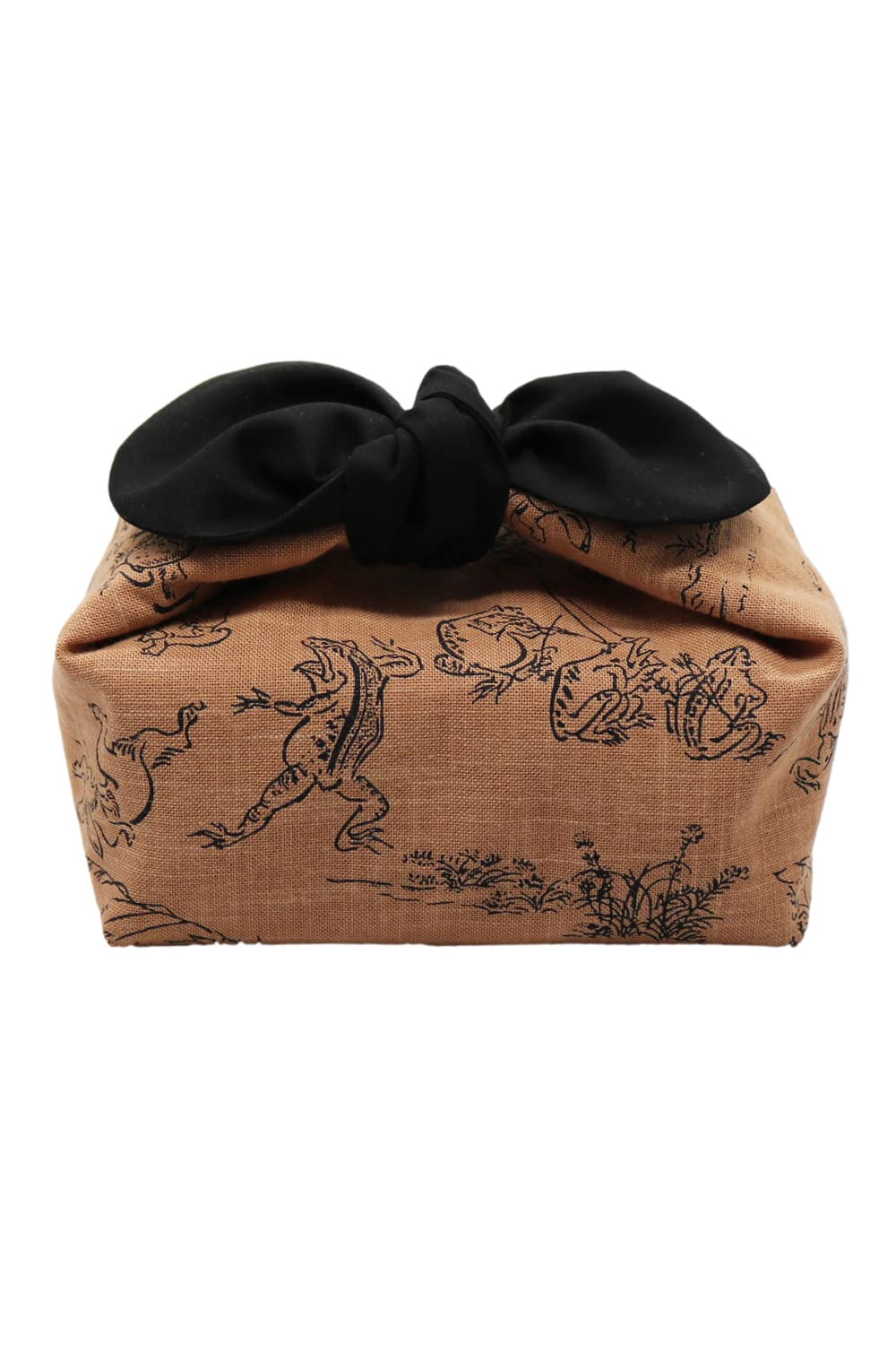 

Insulated Lunch Bag, No Strings, Tie-type, Azuma Bag, Ribbon, Japanese Pattern (Choju Giga Walnut)