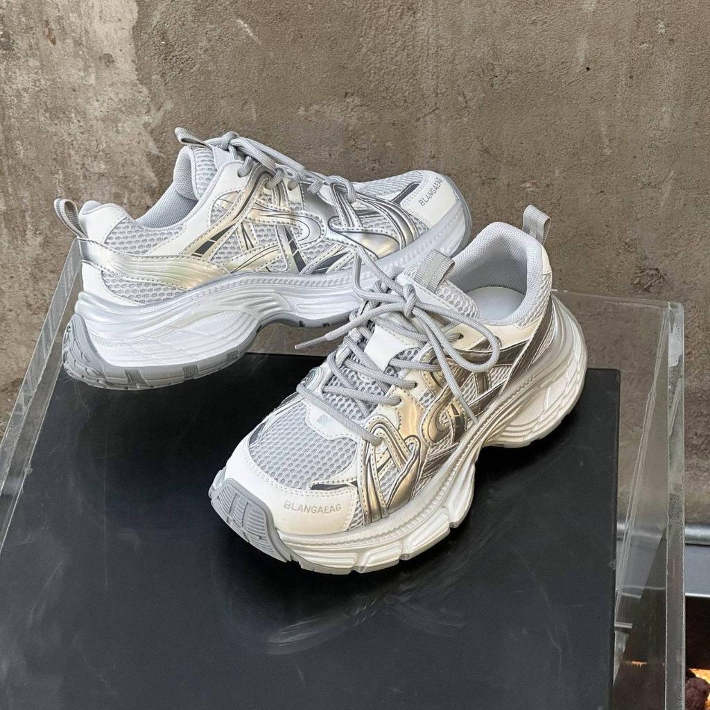 Leather Thick-soled Dad Shoes for Women 2025 New Popular Spring Models Versatile, Lightweight and Soft-soled Breathable Sports and Leisure Shoes