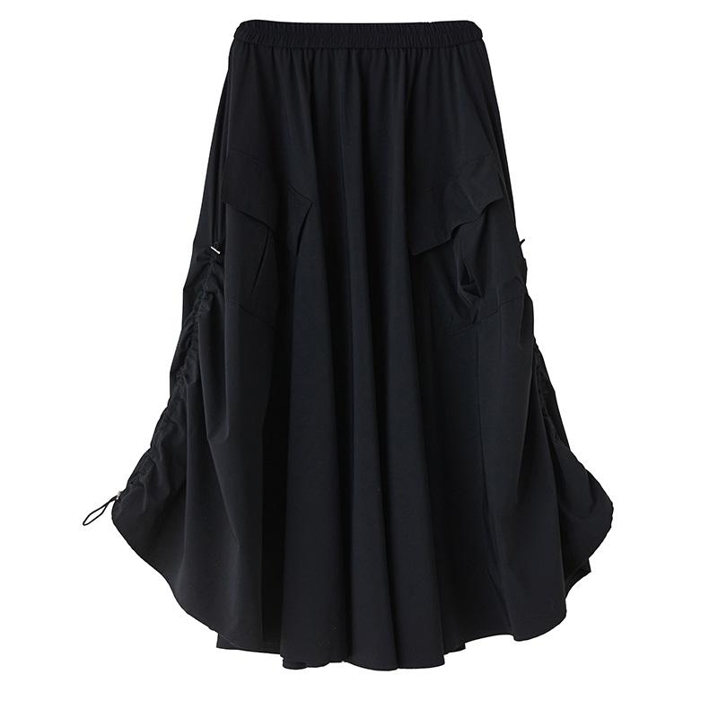 Black Plus Size High Waist Vintage Summer Casual Loose Long for Woman Skirts Womens Skirt