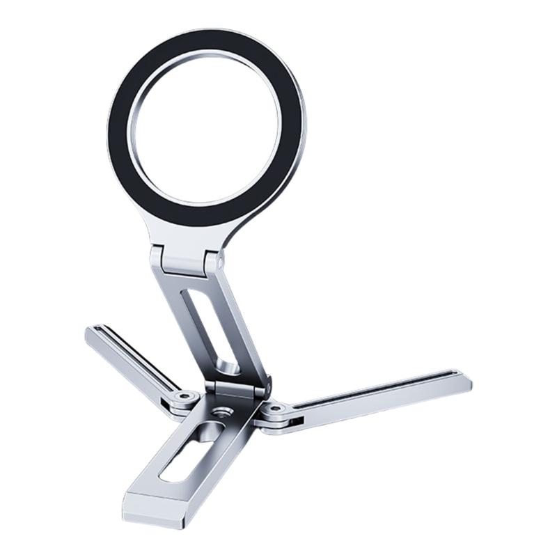 Travel Phone Holder Tripod Magnetic Phone Mount Portable Aluminum Clip  for Handfree Viewing Live Streaming
