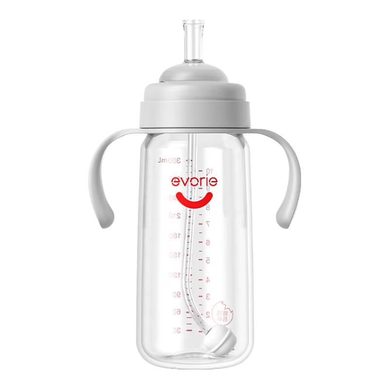 Evorie Glass Baby Feeding Bottles & Straw Cups