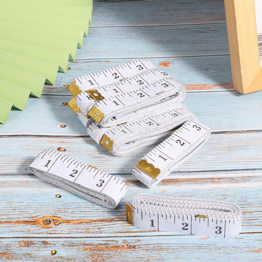 10Pcs 120-inch Body Measuring Tape White Tailor Tape Portable Soft Measuring Tape  For Weight Loss