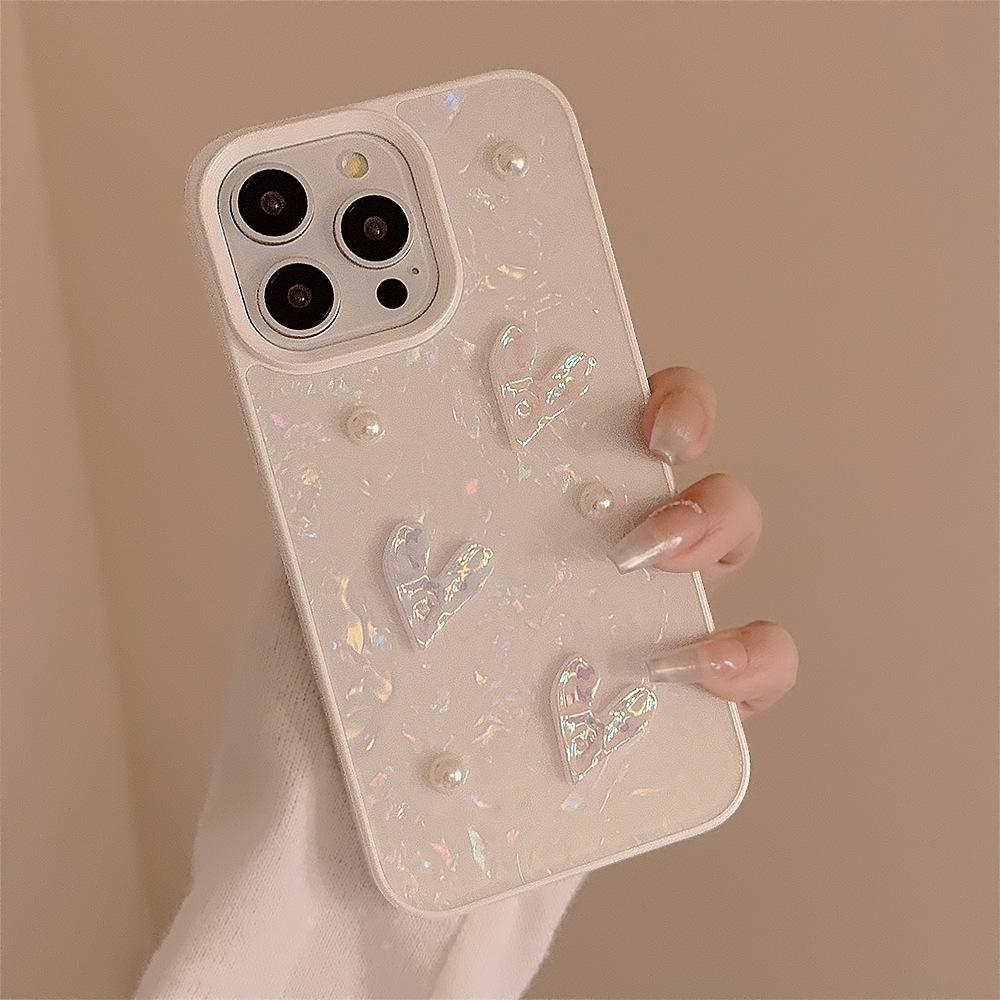 Three dimensional Love Pearl Iphone16 Apple 15 Mobile Phone Case 11 Suitable for 14promax Dream Shell 12 Fairy