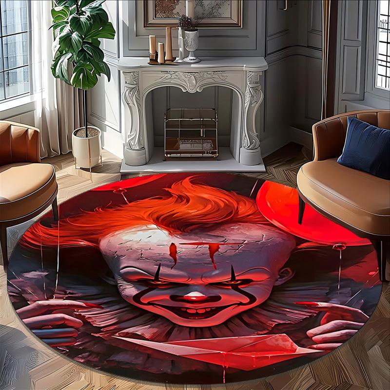 1pc Pennywise3 Design Printed Area Round Carpet for Bedroom Living Room Home Decor Rugs Mat Non Slip Mat Rug for Bedside