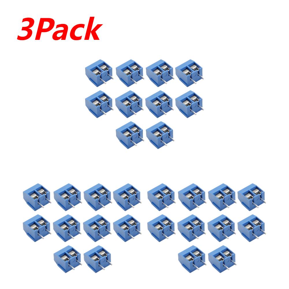 10-100PCS KF301 2P/3P PCB Terminal Block Connector Blue Green PCB Screw Terminal Block Connector Assortment Kit for Arduino