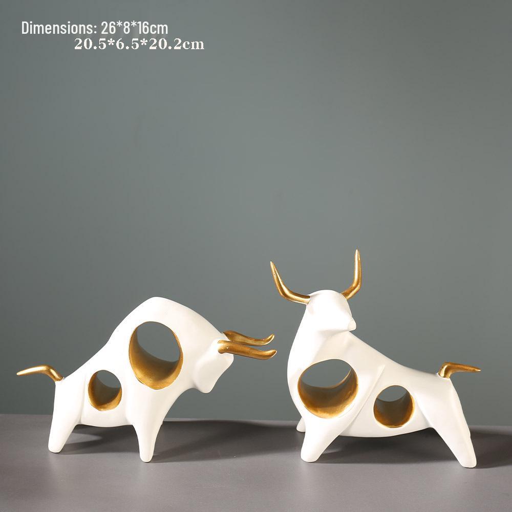 Modern Resin Cow Figurine: Creative Home & Study Decoration, Perfect Gift