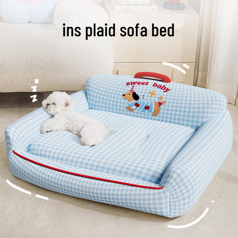 All-Season Washable Dog Bed & Cat Mat - Bichon Sofa Style