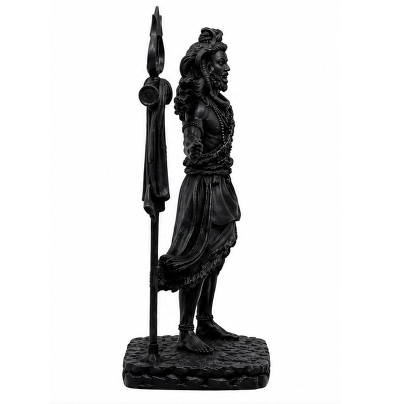 TreegoArt Statuetta Bholenath Mahadev Nera Fatta a Mano da Appoggio per Stanza delle Preghiere, Tempio di Casa e Ufficio - Altezza 4,5 Pollici (circa)