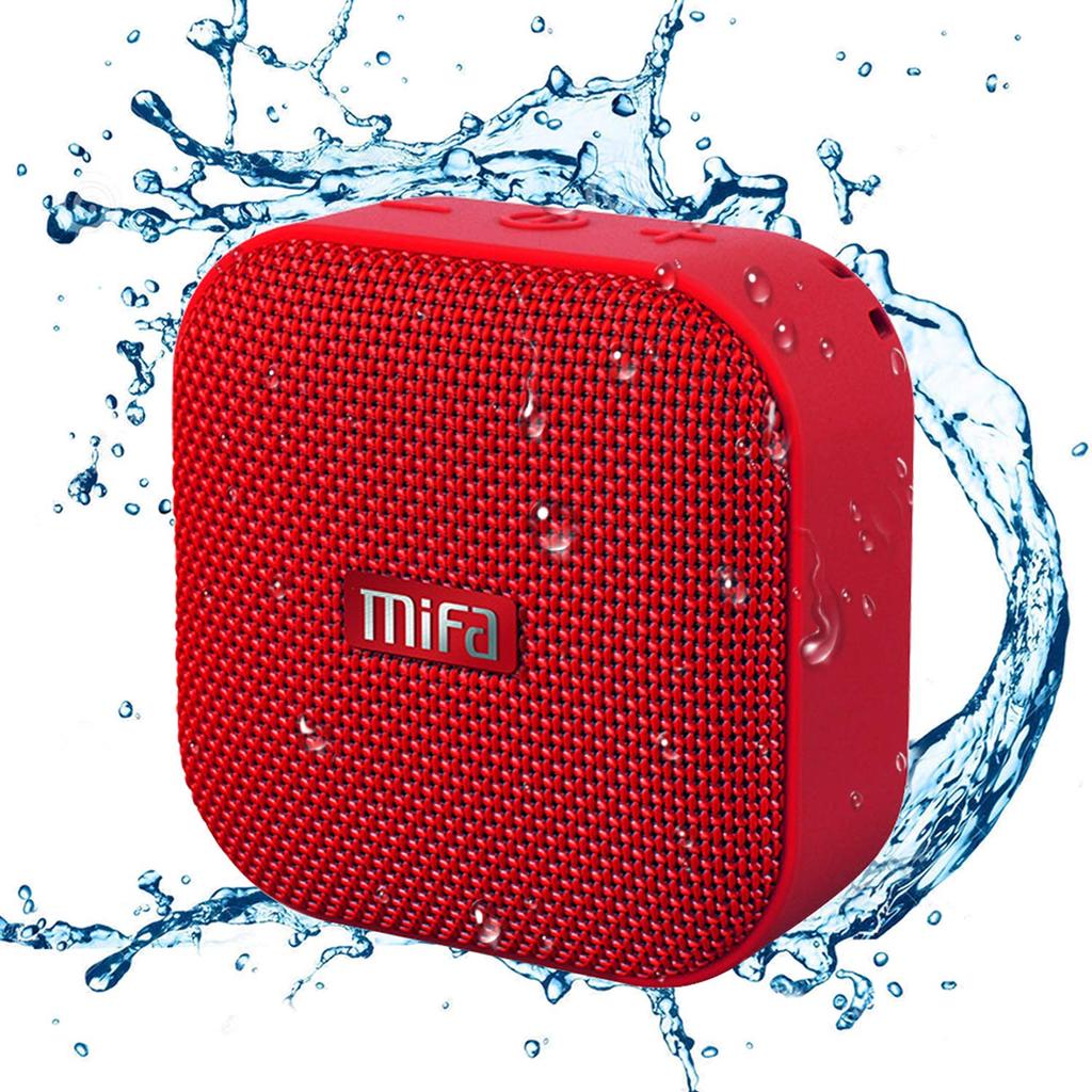 MIFA A1 Red Bluetooth Speaker, IP56 Dustproof and Waterproof, Perfect for the Bath, Compact, Stylish Design, True Wireless Stereo Sound, 12 Hours of
