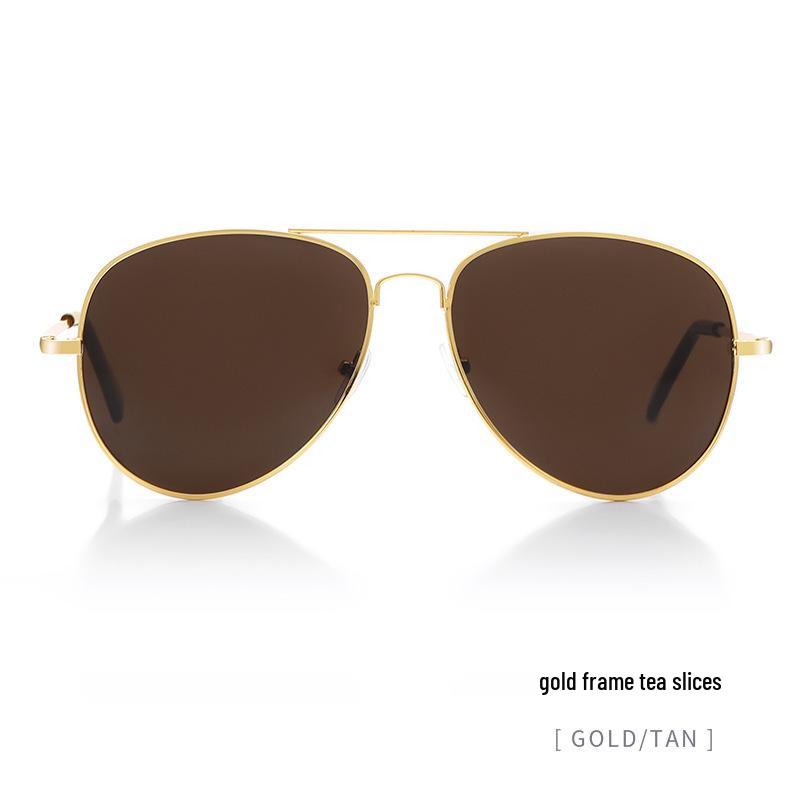 In-Stock Unisex Pilot 3026 Metal Aviator Sunglasses with Aluminum Frame and Spring Legs