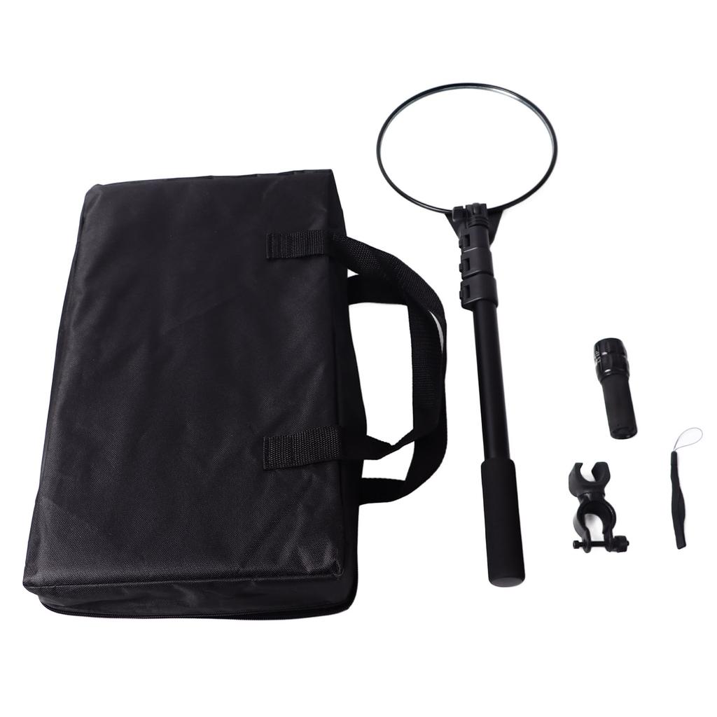 Telescoping Inspection Mirror 20cm 360 Degrees Viewing Wide Angle Long Mechanic Mirror Tool with Light for