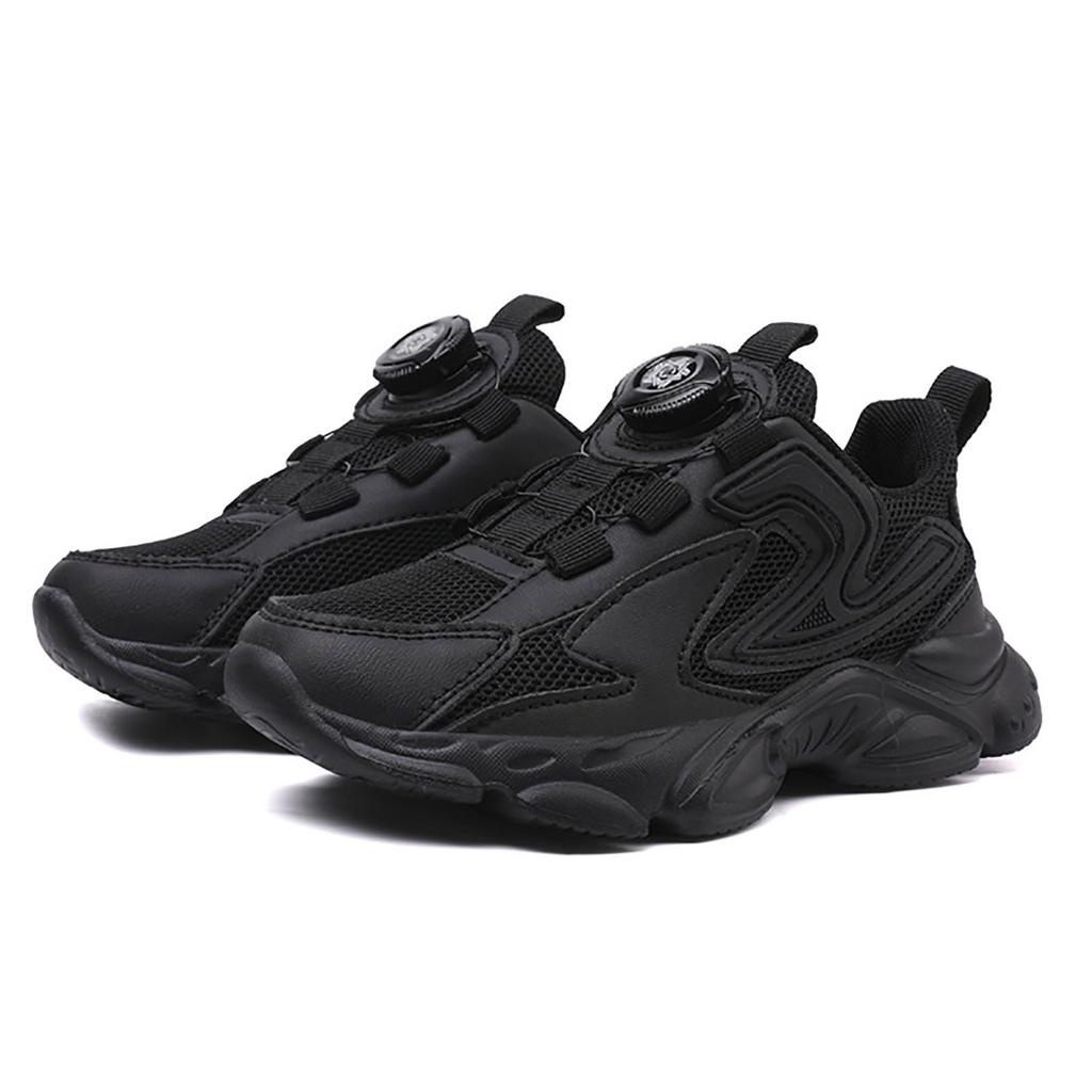 Boys Girls Students School Black White Sneakers Kids Breathable Mesh Walking Running Tennis Trainers Sports Shoes Size 28-39