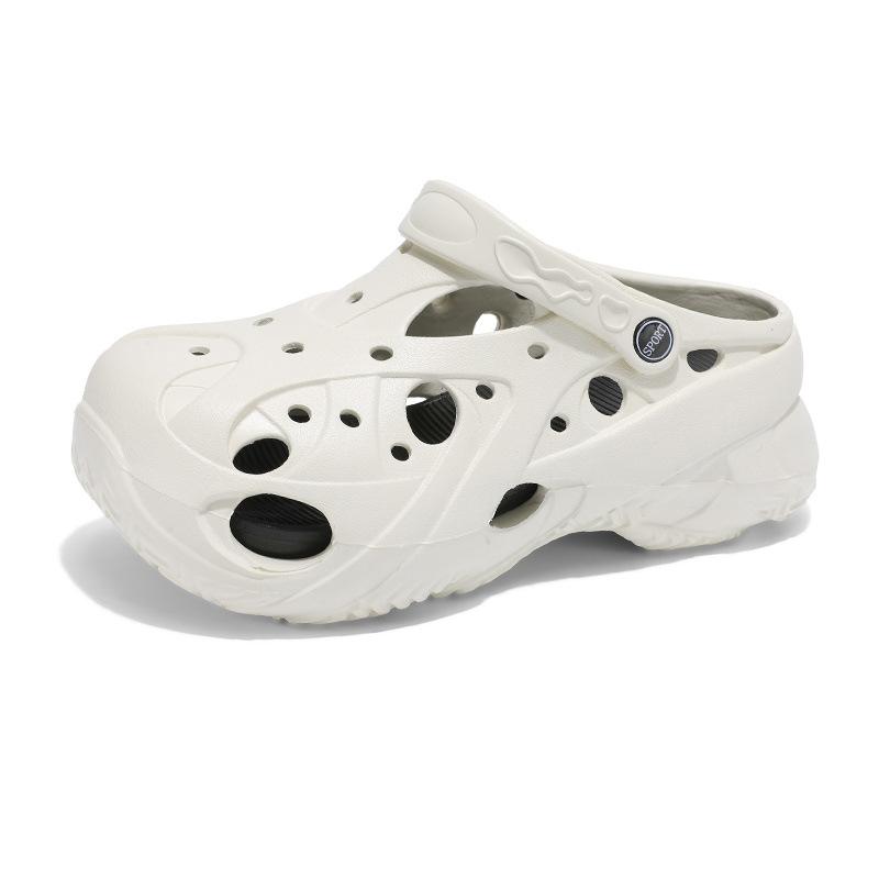 Slippers Men'S Anti-Skid Hole Shoes Indoor Home Thick Sole Heightening Beach Sandals