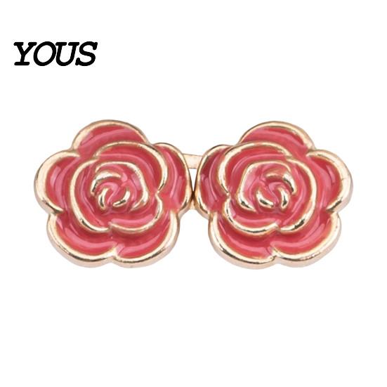 Comfortable Waist Support Pins 1 Pair Rose Tightener Pins, No-sew Pants Tighteners, Detachable Metal Flower for Jeans Skirts Waistband Narrowing