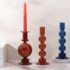 Nordic Glass Candle Holder Colorful Candy Color Translucent High Glass Candle Stand for Birthday Wedding Room Party Home Decor