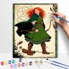 Disney Brave Merida Oil Painting by Numbers Art Kit. Handmade Diy Painting Home Decoration Gifts