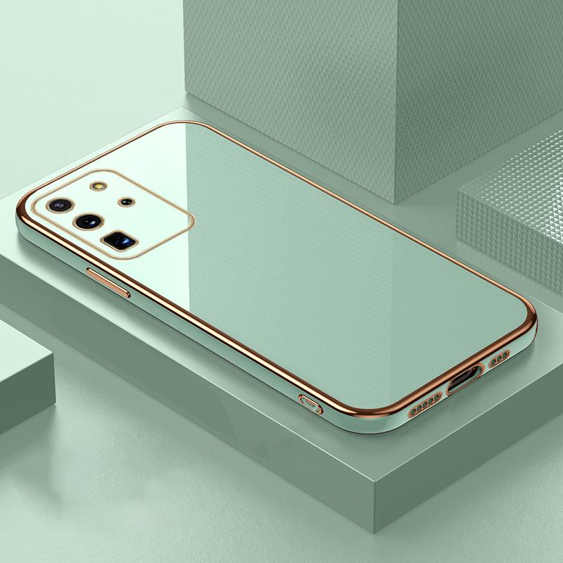 

Простий plating м який чохол для телефону для Samsung Galaxy S24 S23 S22 S21 S20 FE S10 Note 20 10 Ultra Plus захист камери силіконова накладка For S10 Plus м ята зелений колір