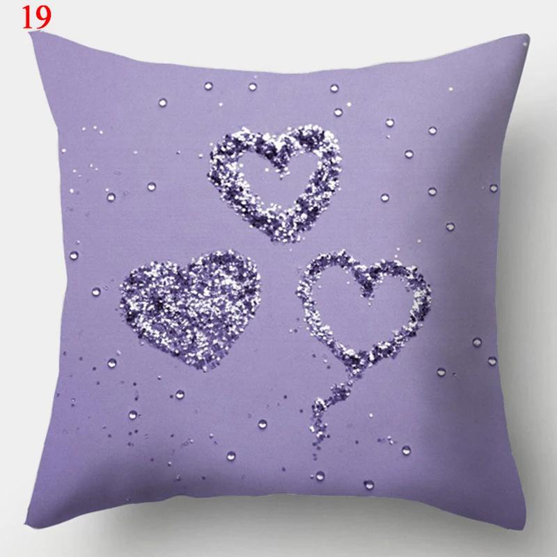 New Purple Geometric Pillowcase Decorative Cushion Cover  Home Sofa Decor Square