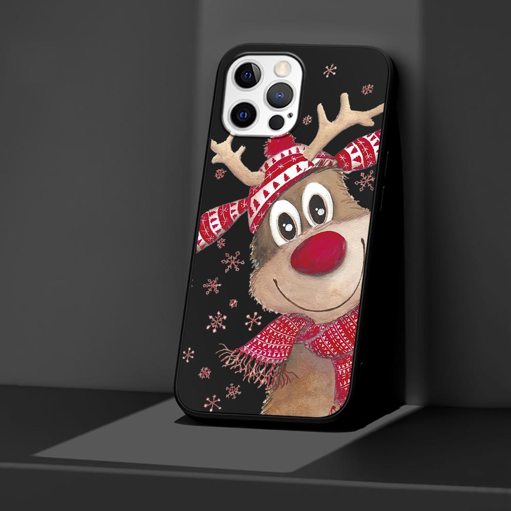 

Чехол для телефона Apple iPhone 14 11 13 Pro Max 12 Mini XR 7 8 + SE 2020 XS 6 6s Plus 5 5s рождественские новогодние подарки чехол с изображением лося iPhone 13