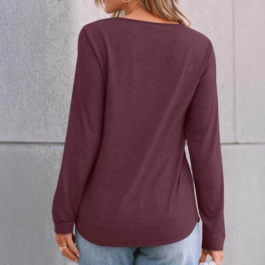 Women's Loose Casual Solid Color Mesh Lace Hollow Out Versatile Long Sleeved Top