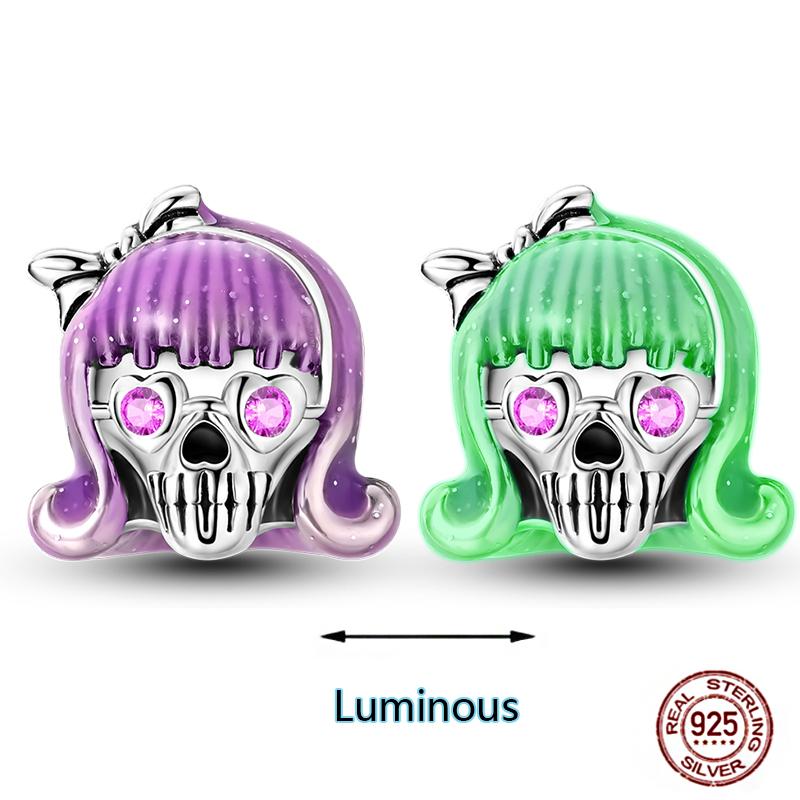 Shining Luminous Firefly Charms Copper Bulb Octopus Jellyfish Bee Fit Dangle Original Bracelets Glow Beads Women Diy Jewelry