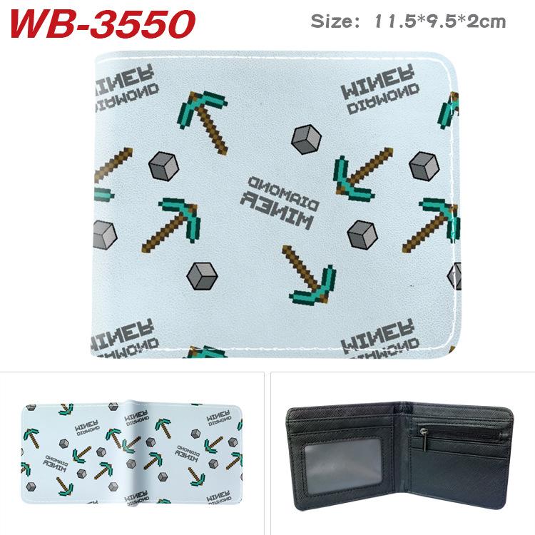 Virtual World Game Peripheral Wallet Cartoon Print Short Fold Card Holder Unisex 1pcs