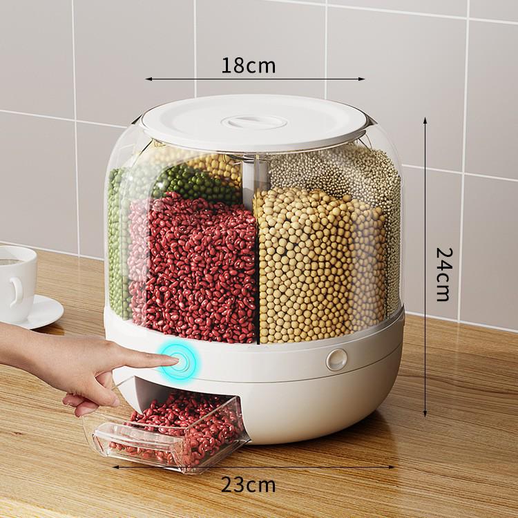 2024 Rotating Rice Storage Cylinder: Insect-Proof, Moisture-Proof, Sealed Grain Box for Home