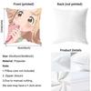 Asagao to Kase-san Cushion Cover Reversible Plush Pillow Cover – For car, sofa, bedroom, perfect as a gift.