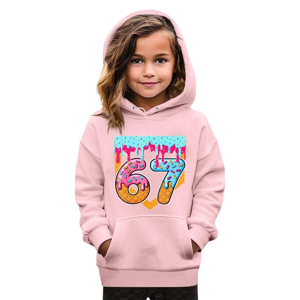 Sudadera con capucha de manga larga y cuello redondo con estampado de moda para niños