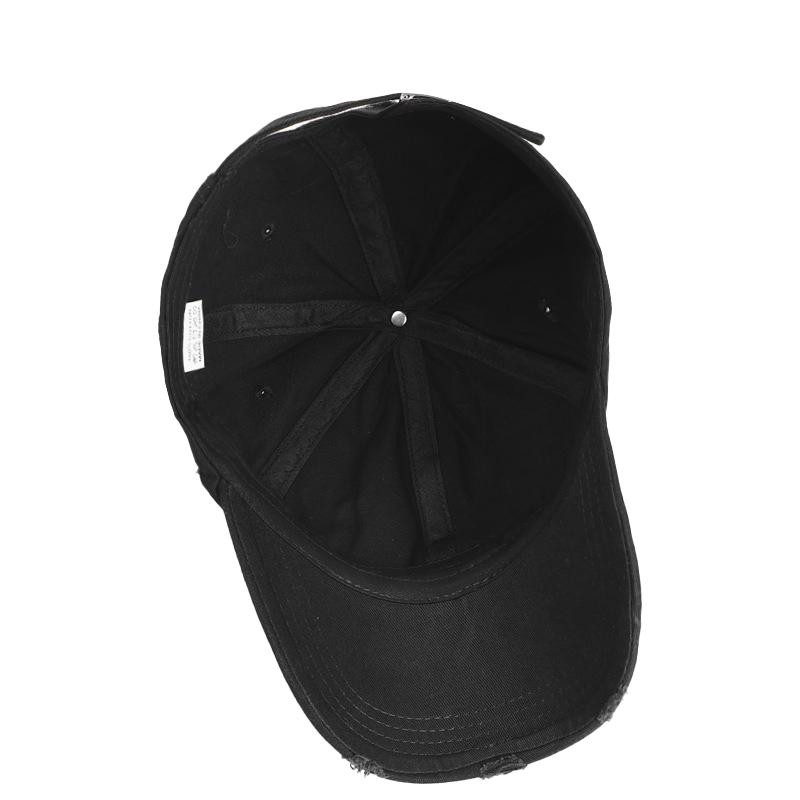 American Retro Distressed Soft Top Frayed Ripped Baseball Caps Customizable Embroidered Washed Cotton Outdoor Baseball Cap