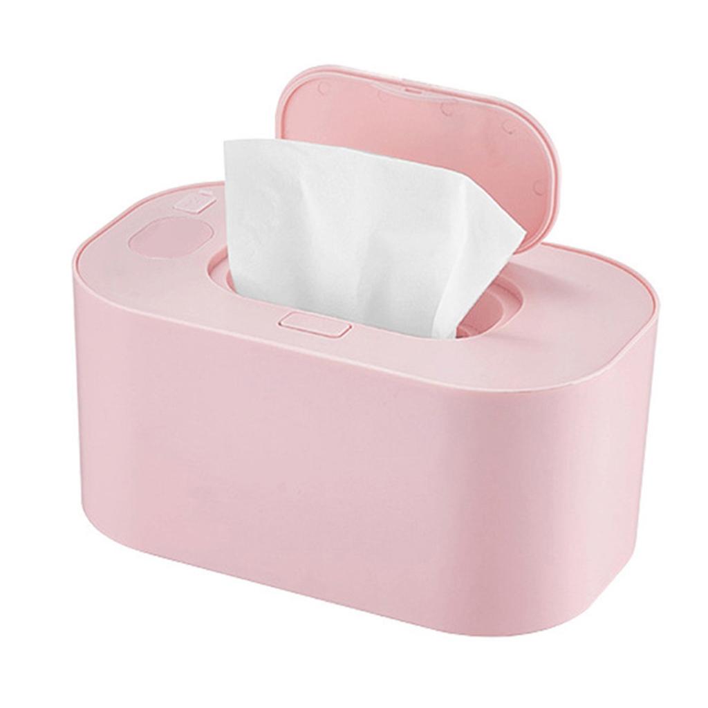USB Wipe Warmer Top Heating Large Capacity Holds 80 Wipes Baby Wet Wipes Warmer Dispenser Pink
